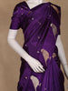 Purple Floral Woven Banarasi Silk Saree