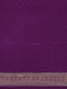 Purple Floral Woven Banarasi Silk Saree With Zari Border