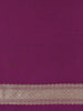 Purple Floral Woven Banarasi Silk Saree With Zari Border