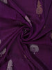 Purple Floral Woven Banarasi Silk Saree With Zari Border