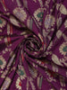 Purple Floral Woven Banarasi Silk Saree With Zari Border