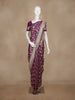 Purple Floral Woven Banarasi Silk Saree With Zari Border