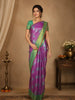 Purple Floral Woven Design Art Silk Saree