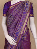 Purple Floral Woven Design Kanchipuram Silk Saree