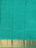 Purple Floral Woven Kanchipuram Silk Saree With Contrast Teal Green Zari Border