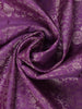 Purple Floral Woven Kanchipuram Silk Saree With Contrast Teal Green Zari Border