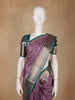 Purple Floral Woven Pure Kanchipuram Silk Saree