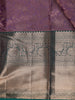 Purple Floral Woven Pure Kanchipuram Silk Saree