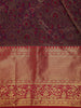 Purple Floral And Paisley Woven Pure Kanchipuram Silk Saree