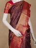 Purple Floral And Paisley Woven Pure Kanchipuram Silk Saree
