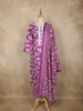 Purple Leaf Printed Design Cotton Straight Cut Salwar Suit