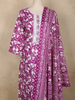 Purple Leaf Printed Design Cotton Straight Cut Salwar Suit