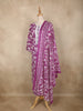 Purple Leaf Printed Design Cotton Straight Cut Salwar Suit