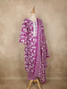 Purple Leaf Printed Design Cotton Straight Cut Salwar Suit