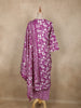 Purple Leaf Printed Design Cotton Straight Cut Salwar Suit