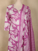 Purple Leaf Printed Design Cotton Straight Cut Salwar Suit with Dupatta