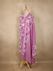 Purple Leaf Printed Design Cotton Straight Cut Salwar Suit with Dupatta