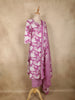 Purple Leaf Printed Design Cotton Straight Cut Salwar Suit with Dupatta