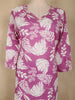 Purple Leaf Printed Design Cotton Straight Cut Salwar Suit with Dupatta