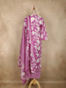 Purple Leaf Printed Design Cotton Straight Cut Salwar Suit with Dupatta