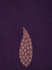 Purple Leaf Woven Design Cotton Saree with Self Border