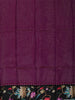 Purple Magenta Striped Zari Woven Design Pure Organza Saree with Scalloped Border