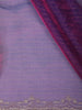 Purple Magenta Striped Zari Woven Design Pure Organza Saree with Scalloped Border