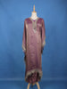 Purple Mirror Work Semi Silk Kaftan Suit - Diadem