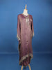 Purple Mirror Work Semi Silk Kaftan Suit - Diadem