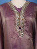Purple Mirror Work Semi Silk Kaftan Suit - Diadem