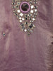 Purple Mirror Work Semi Silk Kaftan Suit - Diadem