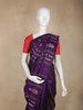 Purple Paisley Butta Woven Kanchipuram Silk Saree