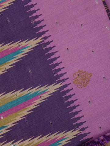 Purple Paisley Designed Soft Silk Saree - Diadem