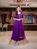 Purple Panel Designed Anarkali Georgette Gown With Zari Embroidered Sleeves