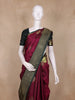 Purple Peacock Butta Woven Kanchipuram Silk Saree With Green Zari Border