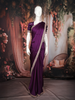 Purple Sequins Design  Satin Saree with Embellished Lace Border