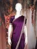 Purple Sequins Design  Satin Saree with Embellished Lace Border