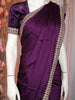 Purple Sequins Design  Satin Saree with Embellished Lace Border