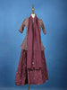 Purple Sequins Embroidered Kids Peplum Top With Skirt And Dupatta