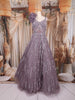 Purple Sequins and Beads Embroidered Design Net Gown