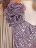 Purple Sequins and Beads Embroidered Design Net Gown