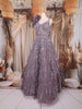 Purple Sequins and Beads Embroidered Design Net Gown