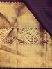 Purple Small Butta Woven Pure Kanchipuram Silk Saree with Rich Zari Border