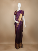 Purple Small Butta Woven Pure Kanchipuram Silk Saree with Rich Zari Border