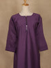Purple Solid Cotton Kurti With Button Detailing