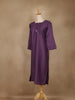 Purple Solid Cotton Kurti With Button Detailing