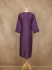 Purple Solid Cotton Kurti With Button Detailing