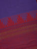 Purple Solid Design Cotton Saree With Red Temple Zari Border - Diadem
