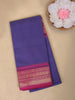 Purple Solid Design Cotton Saree With Contrast Pink Zari Border
