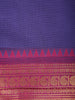 Purple Solid Design Cotton Saree With Contrast Pink Zari Border